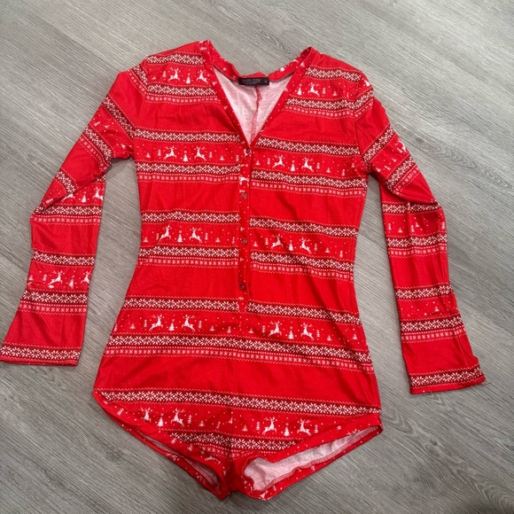 Yandy Other - Yandy Red Holiday Bodysuit